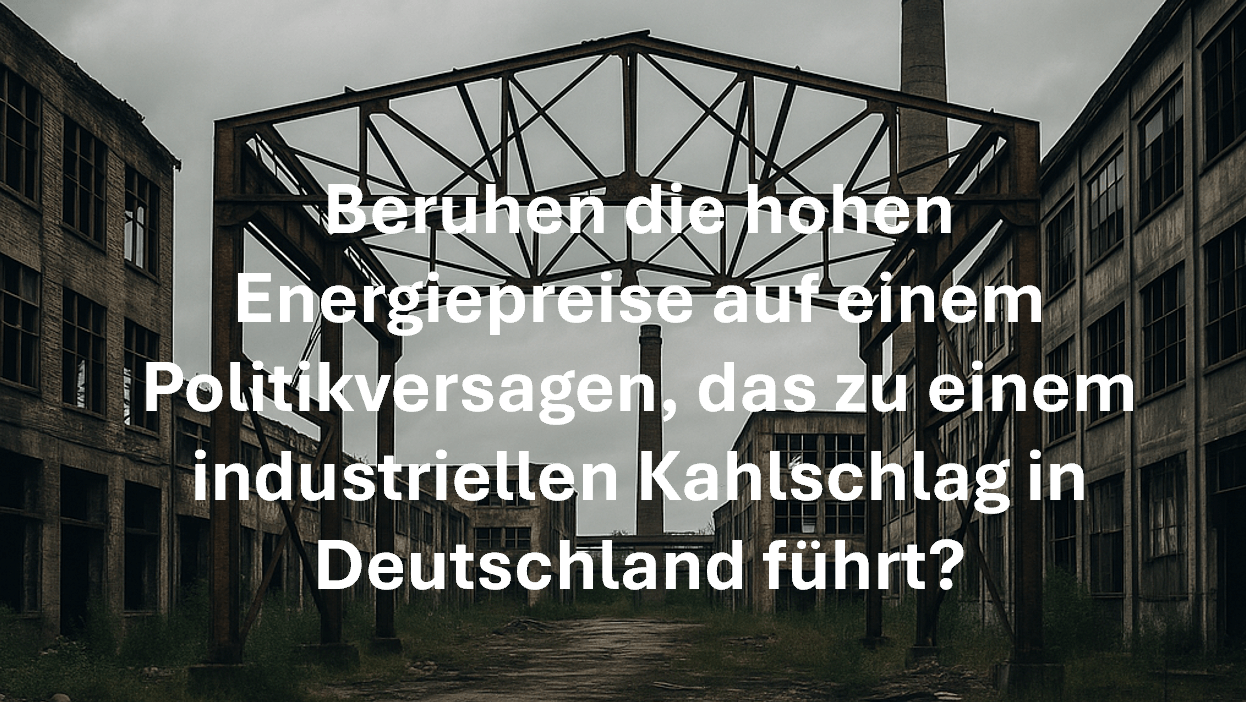 Energiepreise, Wettbewerbsfähigkeit und die Folgen einer verfehlten Energiepolitik – Warum wir jetzt handeln müssen